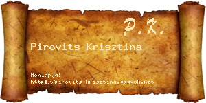 Pirovits Krisztina névjegykártya